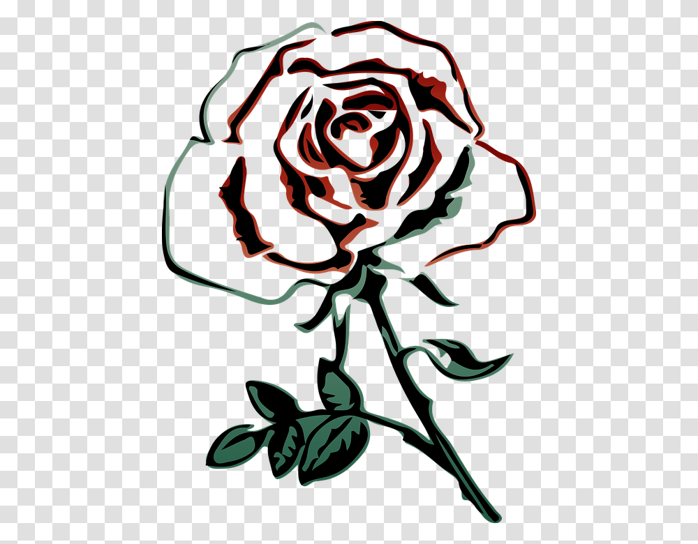 Red Rose Clipart Black And White, Drawing, Pattern, Animal Transparent Png
