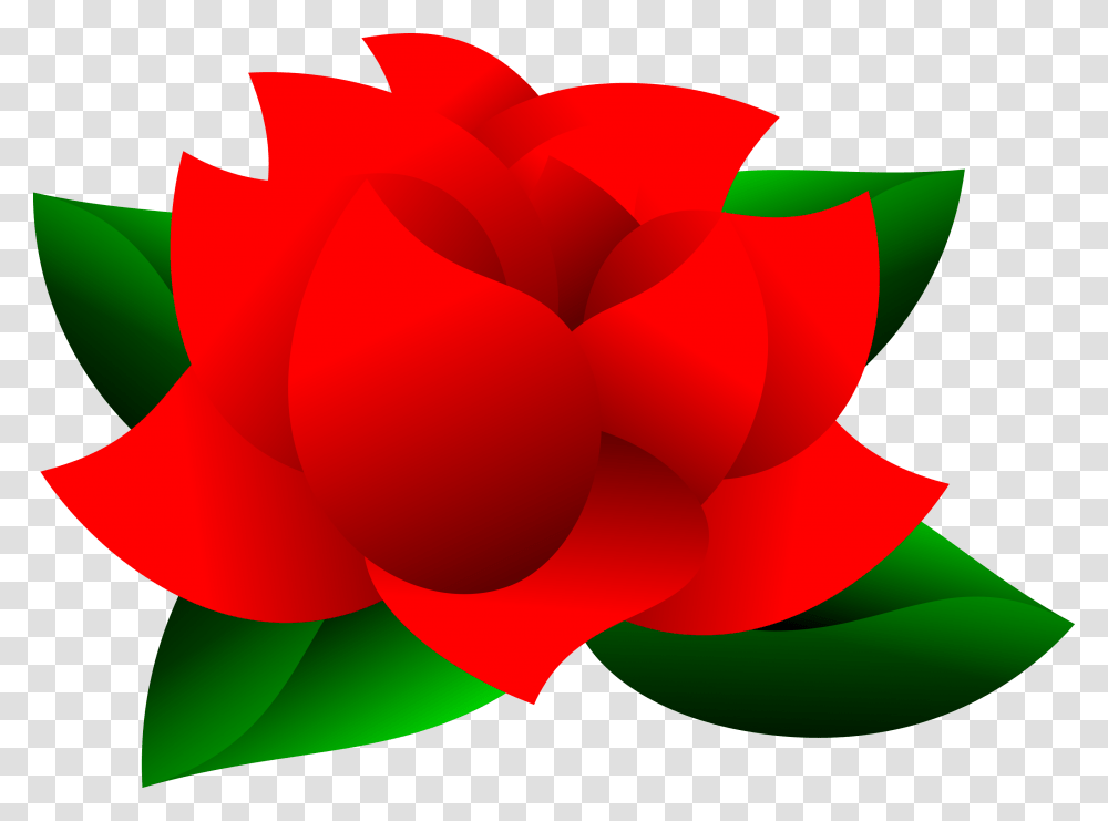 Red Rose Clipart Leave Flower With Leaves Clipart Flowers With Leaves Clipart, Plant, Blossom, Petal, Dahlia Transparent Png