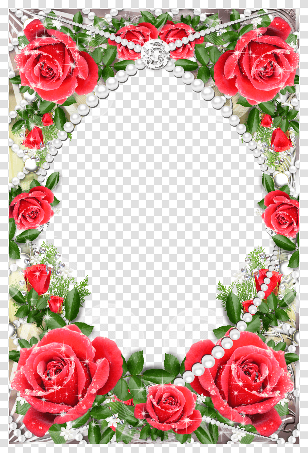 Red Rose Flower Border Design Transparent Png