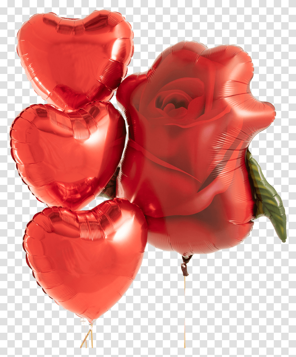 Red Rose Valentines Balloon Bouquet Balloon, Heart, Flower, Plant, Blossom Transparent Png
