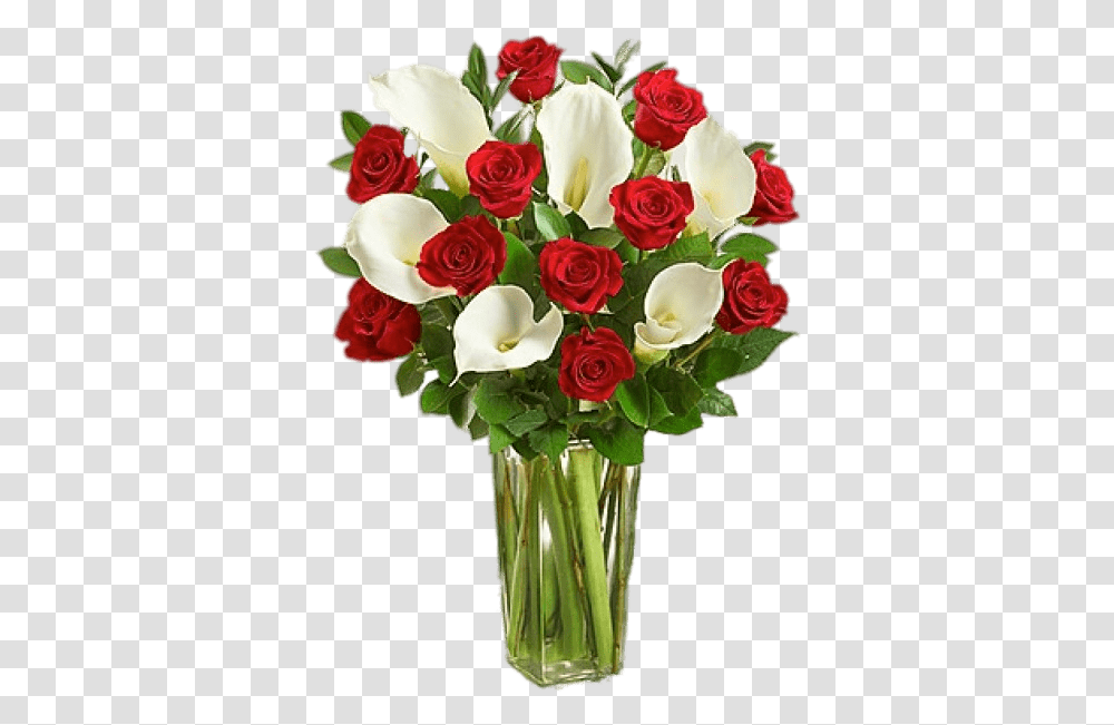 Red Roses And White Calla Lillies Bouquet Calla Lily And Roses Bouquet, Plant, Flower, Blossom, Flower Bouquet Transparent Png