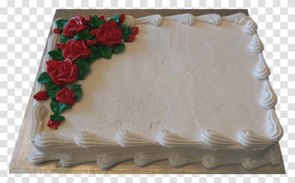Red Roses Border Red Rose Cake Rectangle, Dessert, Food, Cream, Creme Transparent Png