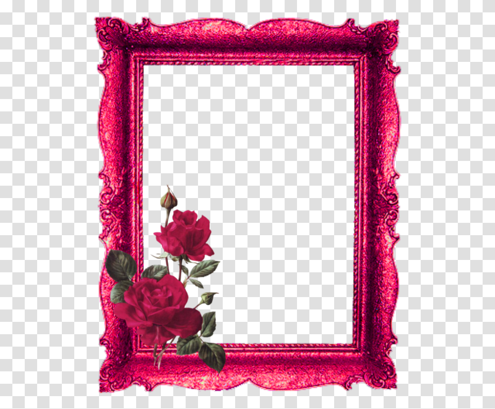 Red Roses Border Rose Photo Frame Hd, Plant, Flower, Blossom, Painting Transparent Png