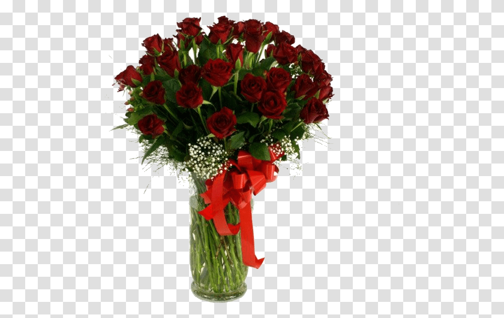 Red Roses In Vase Vase, Plant, Flower, Blossom, Flower Bouquet Transparent Png