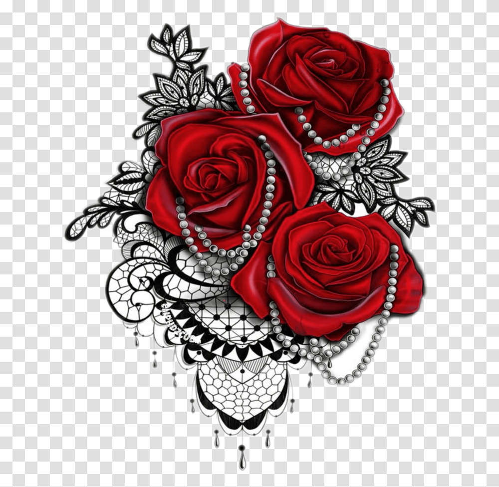 Red Roses Tattoo Design, Floral Design, Pattern Transparent Png