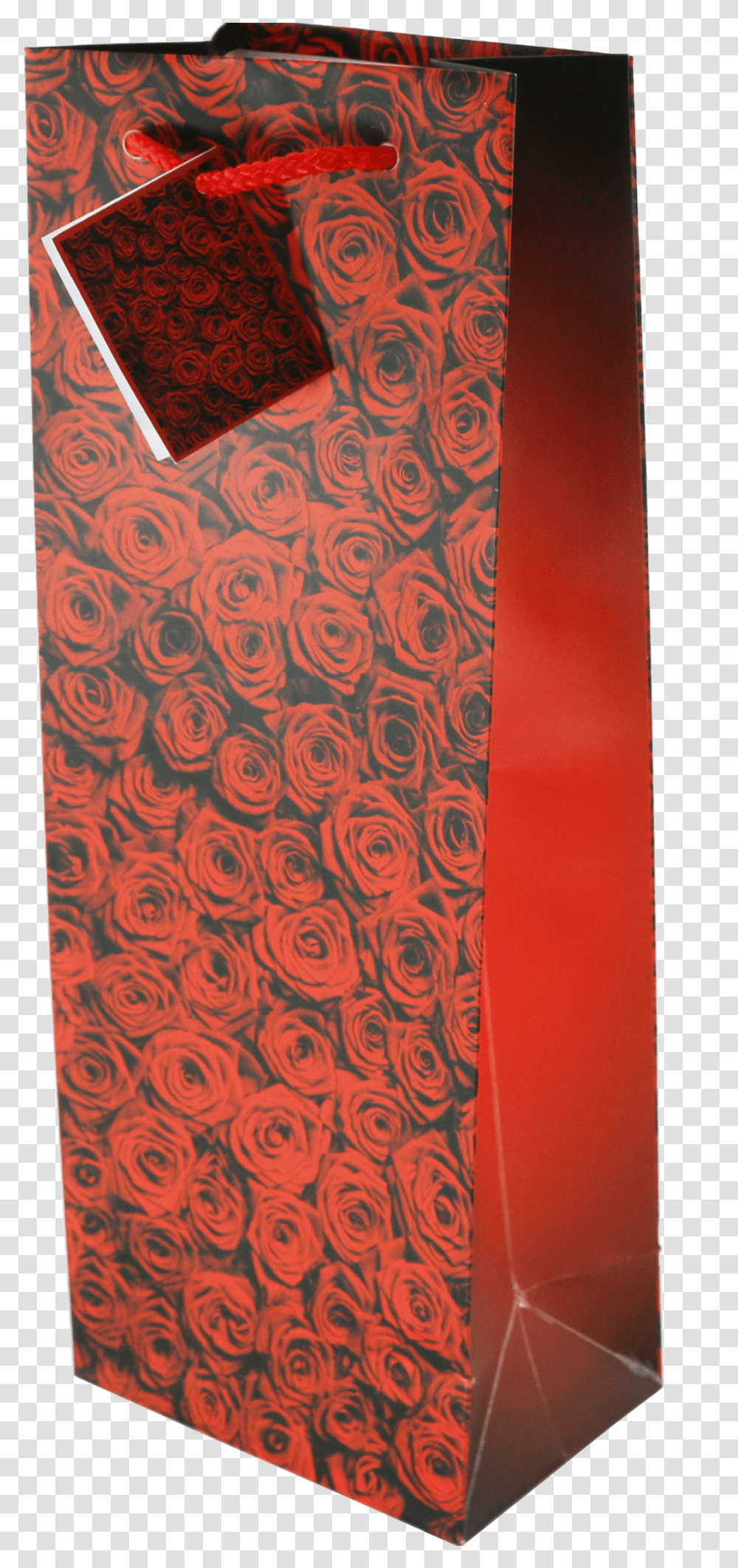 Red Roses Wine Gift Bags Motif Transparent Png