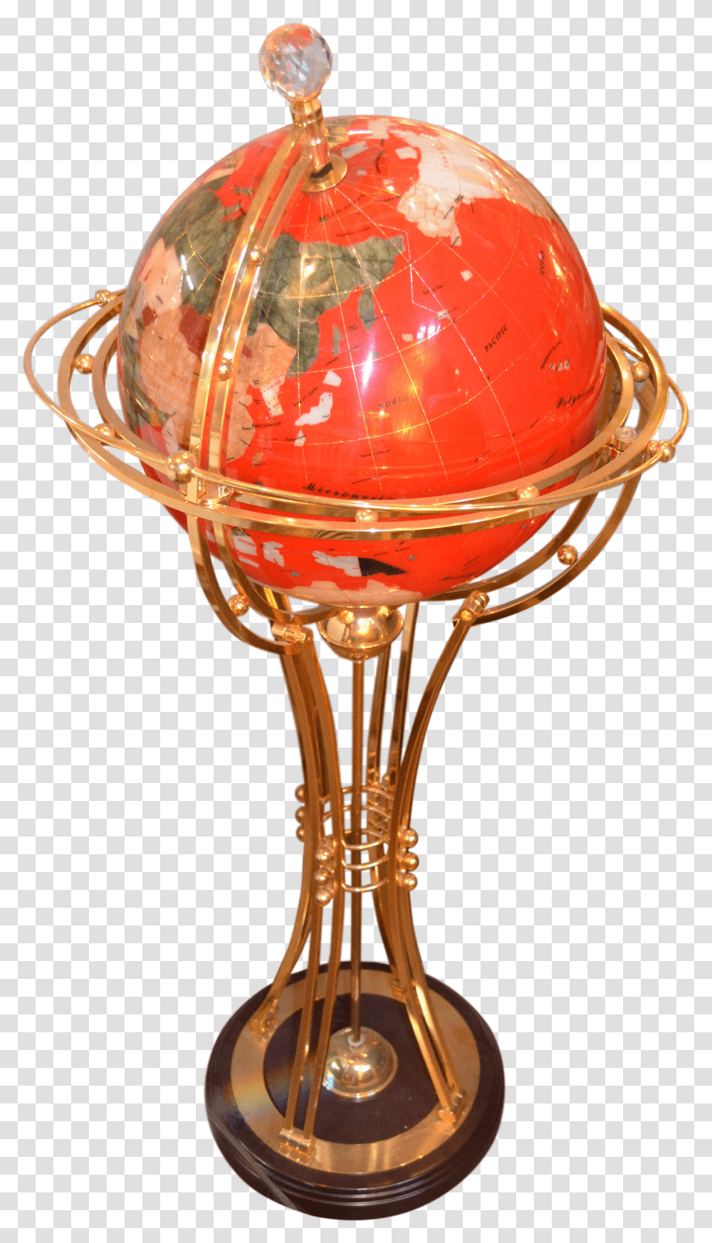 Red Rotating Gemstone World Globe Globe Transparent Png