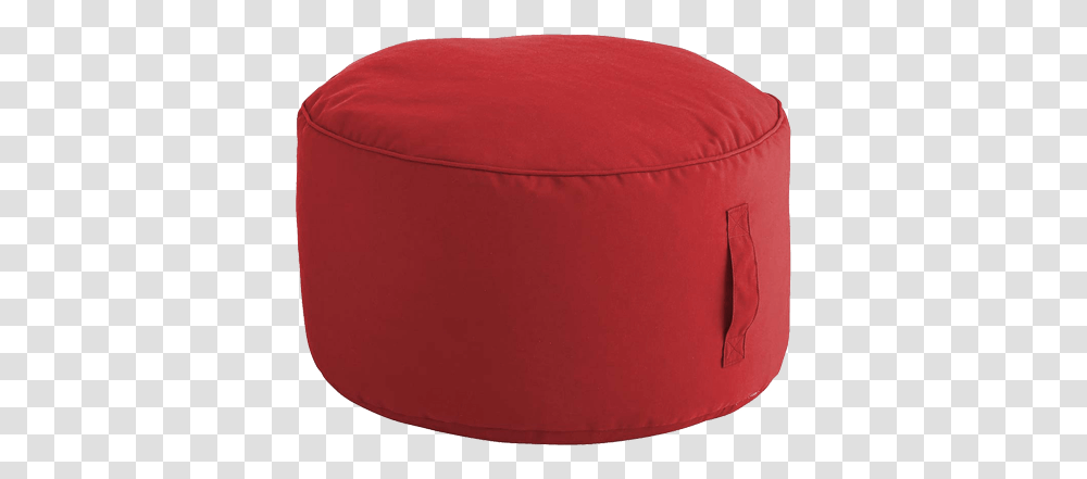 Red Round Ottoman With Plush Cushioning Bean Bag Chair, Furniture, Pillow, Baseball Cap, Hat Transparent Png