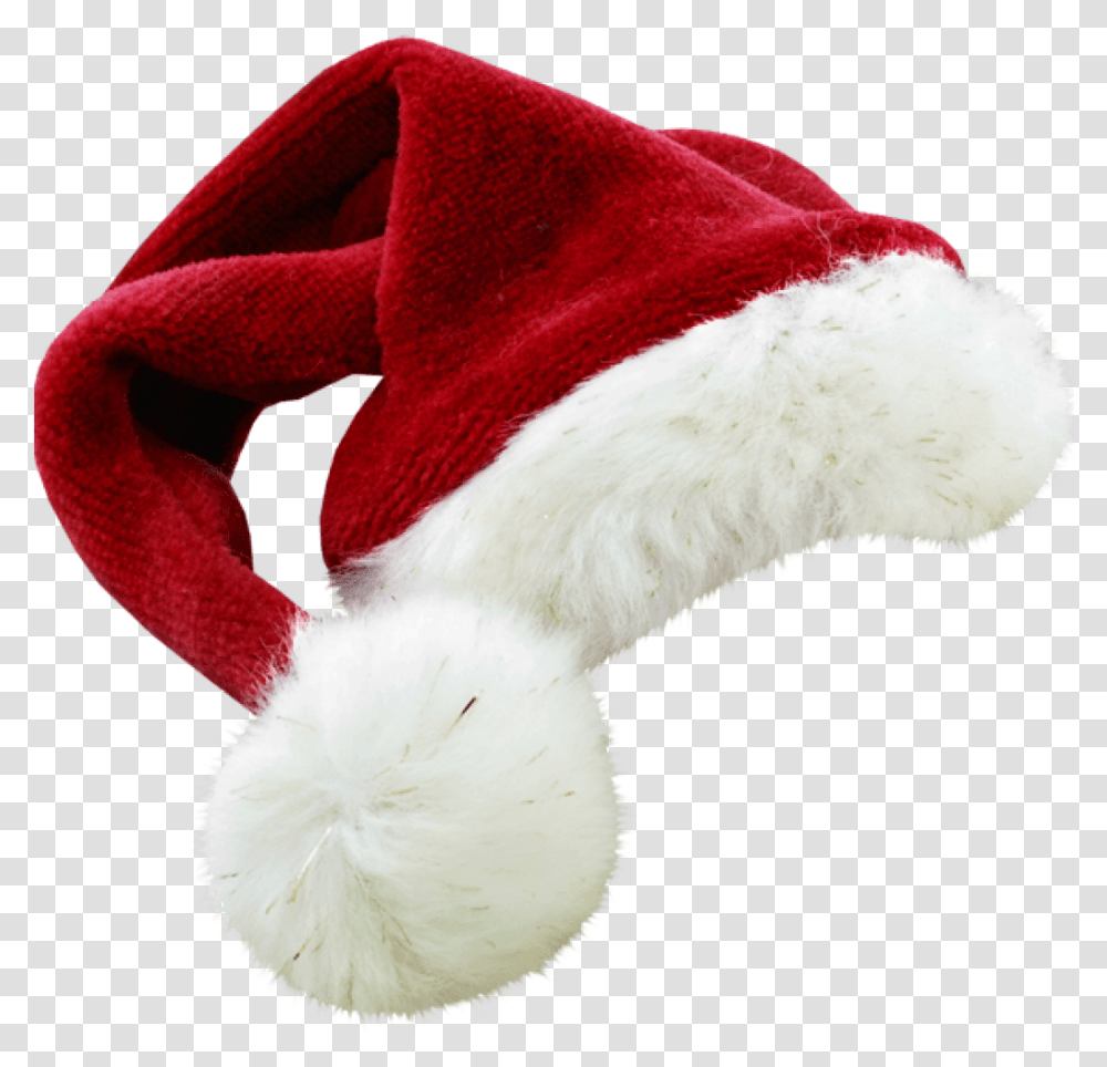 Red Santa Hat Picture Background Christmas Hat Jpg, Cushion, Bird, Animal, Clothing Transparent Png