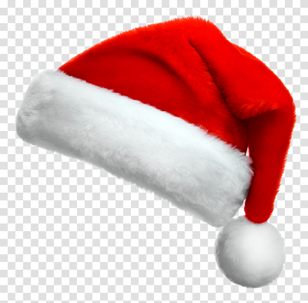 Red Santa Hat Picture Free Background Christmas Cap, Glove, Clothing, Apparel, Pillow Transparent Png