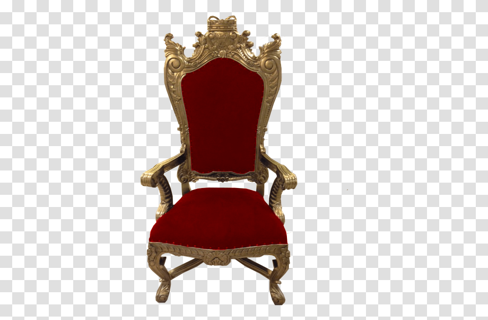 Red Santa's Throne King's Throne Background, Furniture, Chair, Bronze Transparent Png