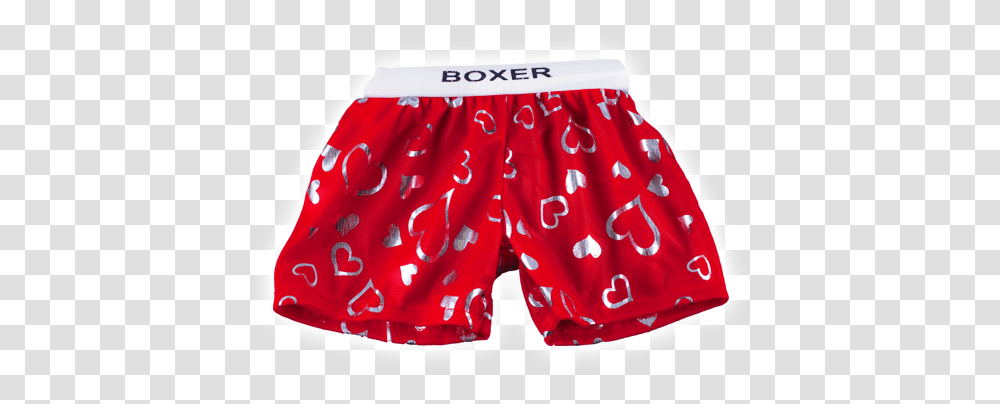 Red Satin Heart Boxer Teddy Bear Boxers Hearts, Shorts, Clothing, Apparel, Diaper Transparent Png