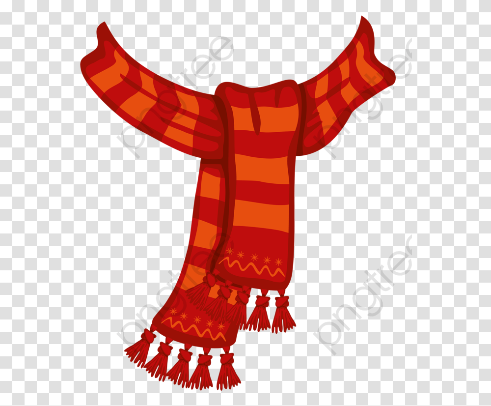 Red Scarf Scarf Red Hand Painted Scarf Clipart, Apparel, Stole Transparent Png
