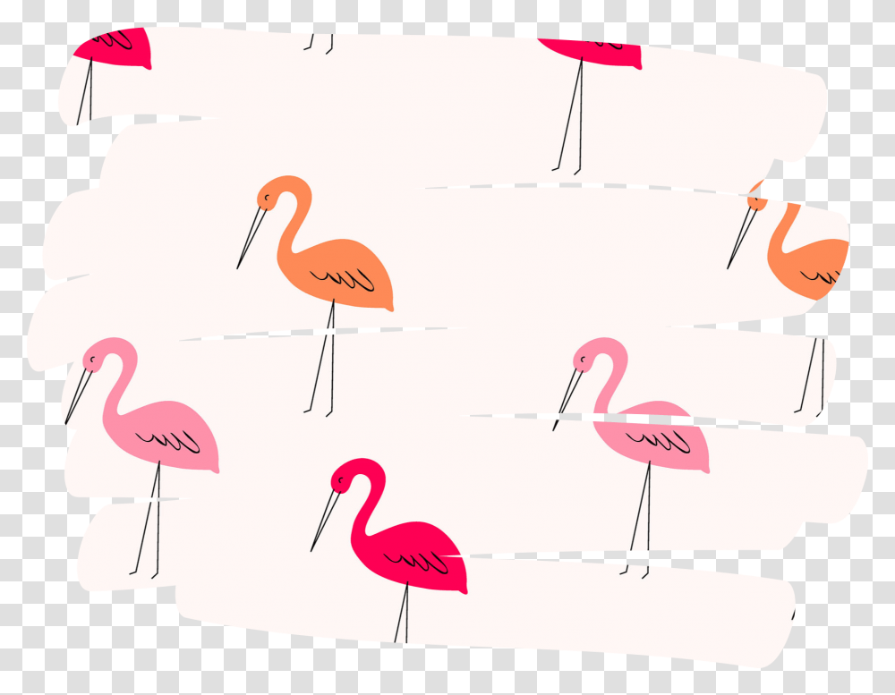 Red Scribble Words Overlay, Bird, Animal, Flamingo, Flock Transparent Png