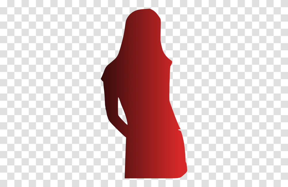 Red Shade Silhouette Woman Clip Art, Apparel, Tank Top, Long Sleeve Transparent Png