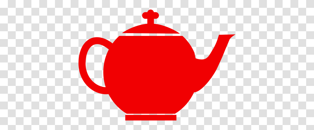 Red Silhouette Vector Clip Art Of Tea Pot, Pottery, Teapot Transparent Png