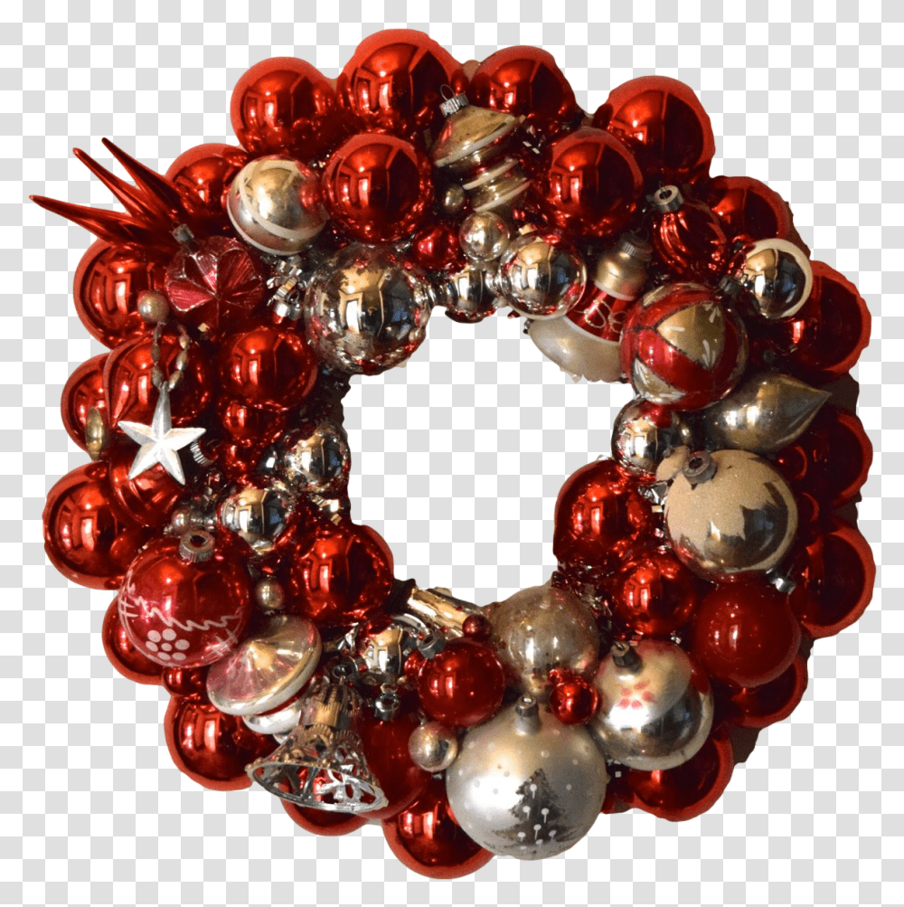 Red Silver Wreath Bracelet, Sphere, Ornament, Chandelier, Lamp Transparent Png