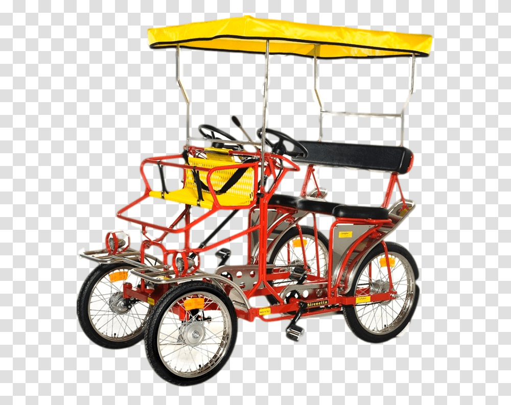 Red Sirenetta 4 Seat Buggy Bike, Wheel, Machine, Vehicle, Transportation Transparent Png