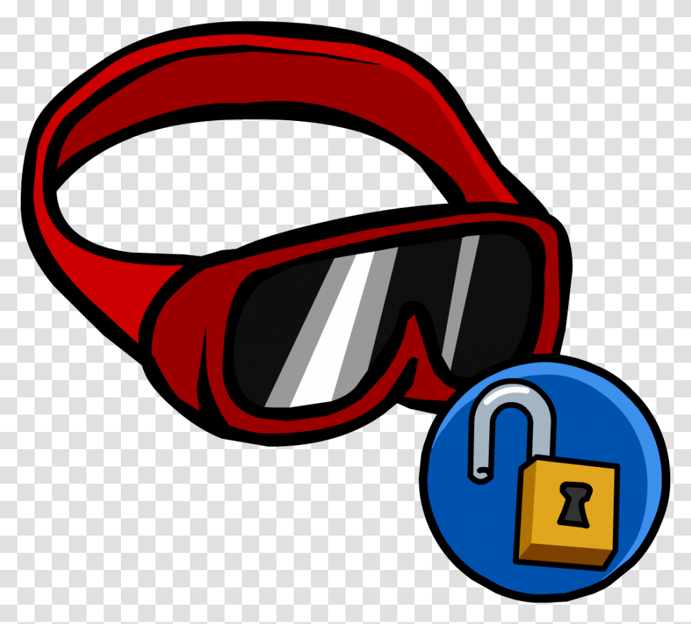 Red Ski Goggles Blue Glasses Club Penguin, Accessories, Accessory, Helmet Transparent Png