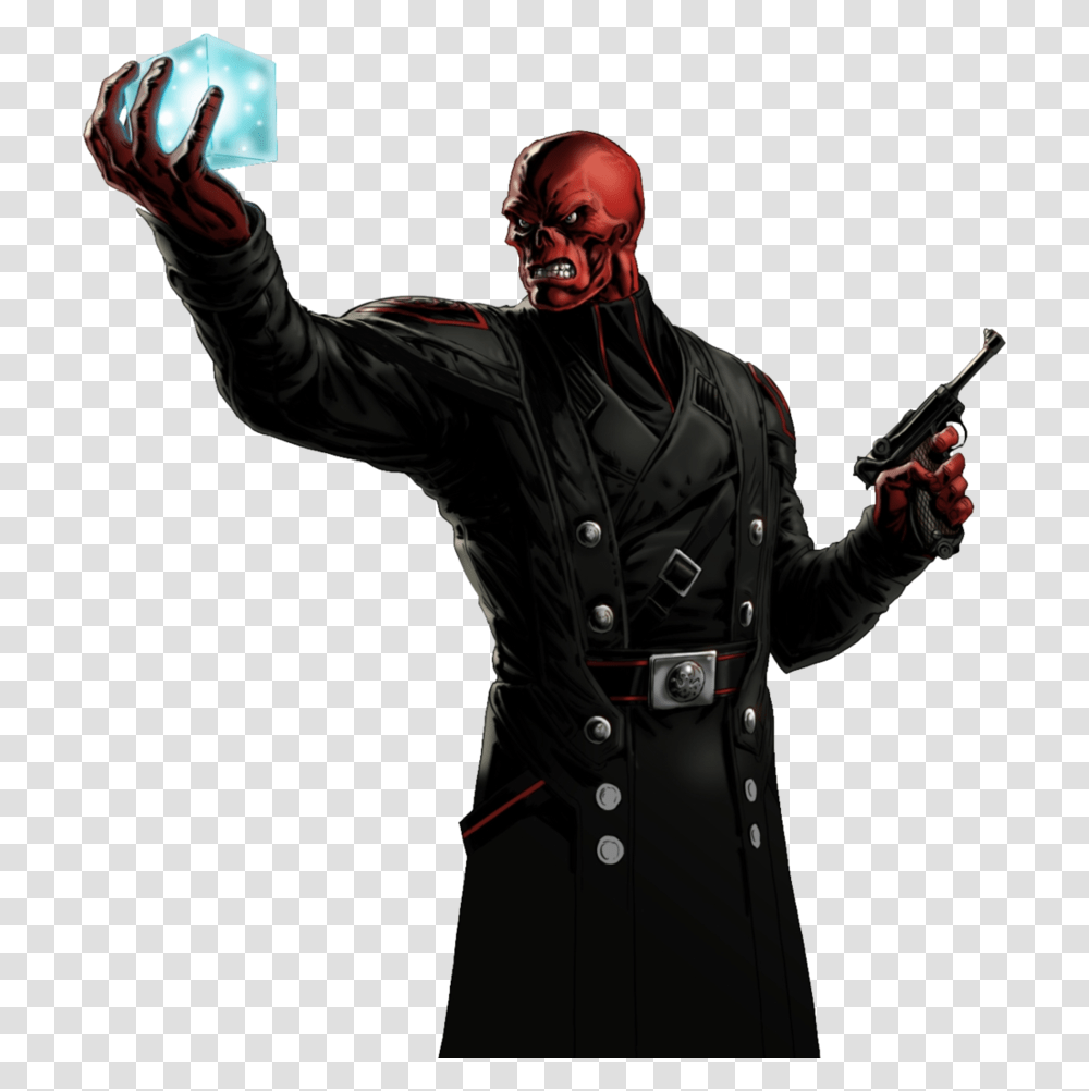 Red Skull Portrait Art, Person, Weapon, Overcoat Transparent Png