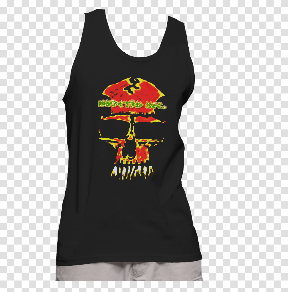 Red Skull Tank Top Active Tank, Apparel, T-Shirt, Person Transparent Png