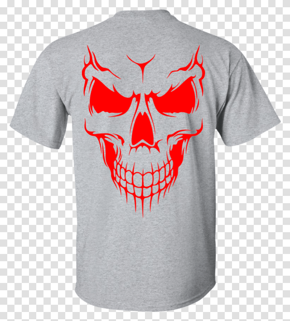 Red Skull Ultra Cotton T Shirt Skull Black And White, Apparel, T-Shirt, Hand Transparent Png