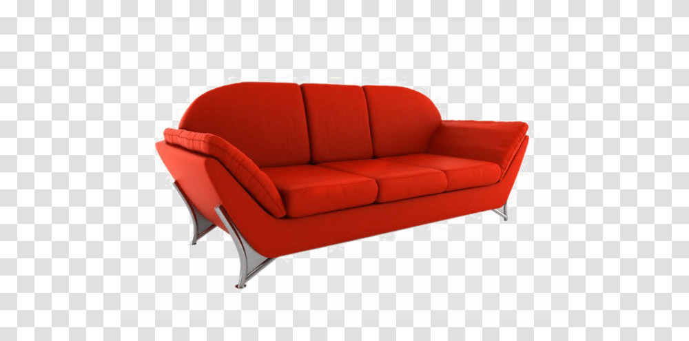 Red Sofa, Couch, Furniture, Cushion, Pillow Transparent Png