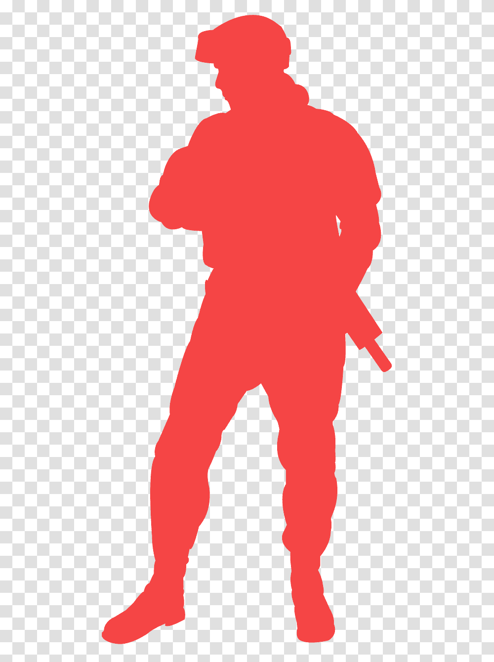 Red Soldier Silhouette, Person, Hand, Back, Pants Transparent Png