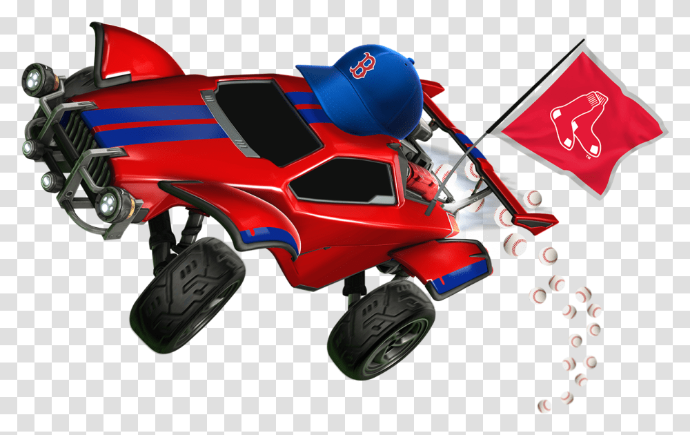 Red Sox Rocket League Topper And Flag With Baseball Boost Rocket League Cars, Buggy, Vehicle, Transportation, Sports Car Transparent Png