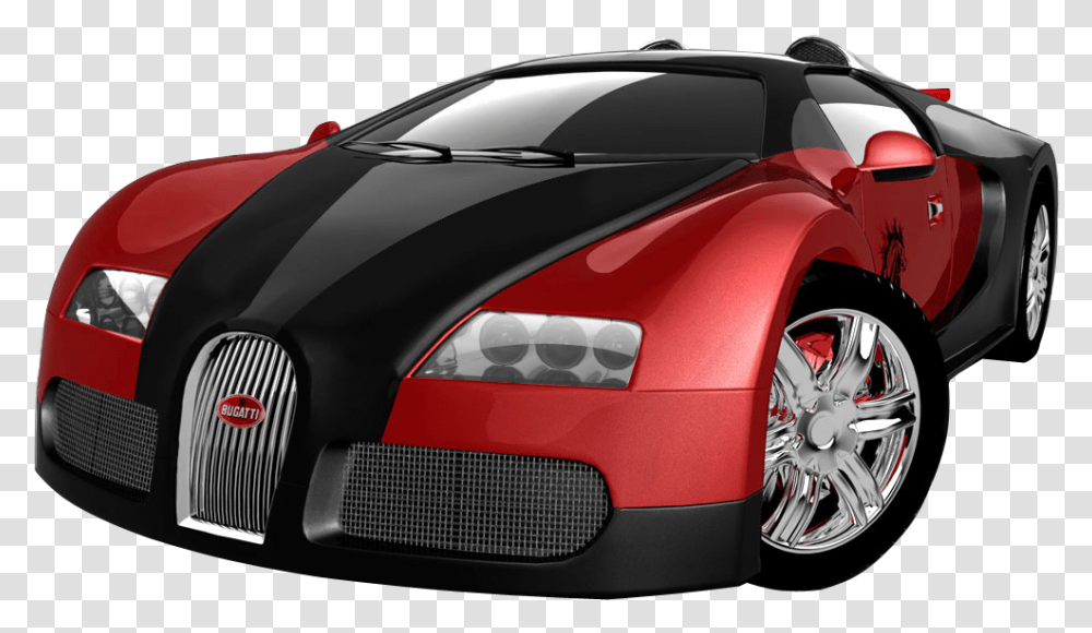 Red Sports Car 4 Image Bugatti Veyron Red, Vehicle, Transportation, Automobile, Tire Transparent Png