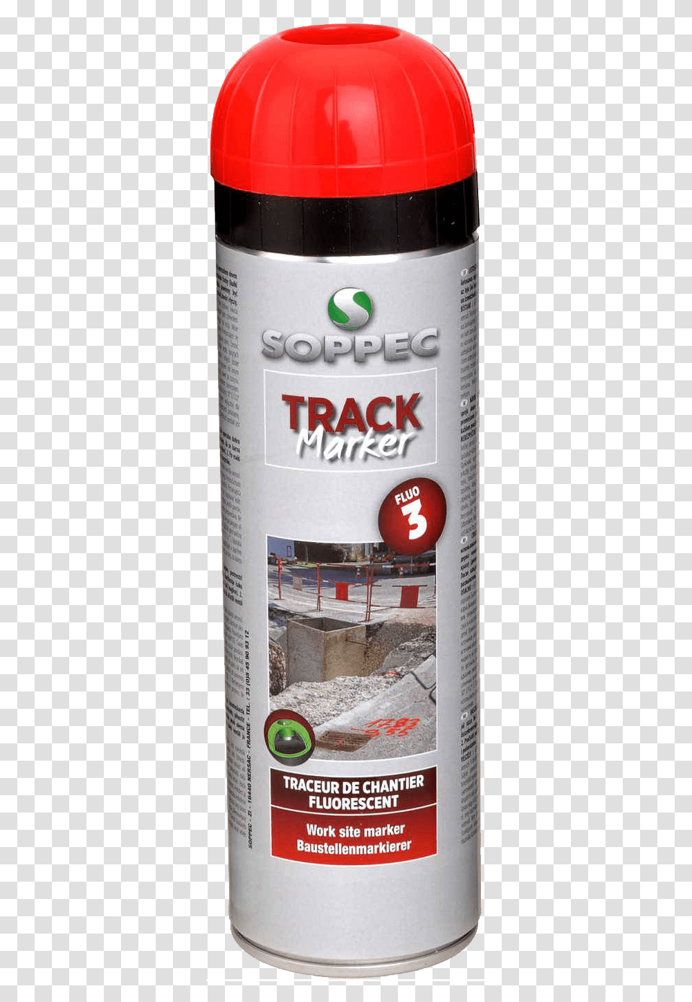 Red Spray Paint 500 Ml Soppec Track Marker Bottle, Label, Advertisement, Can Transparent Png