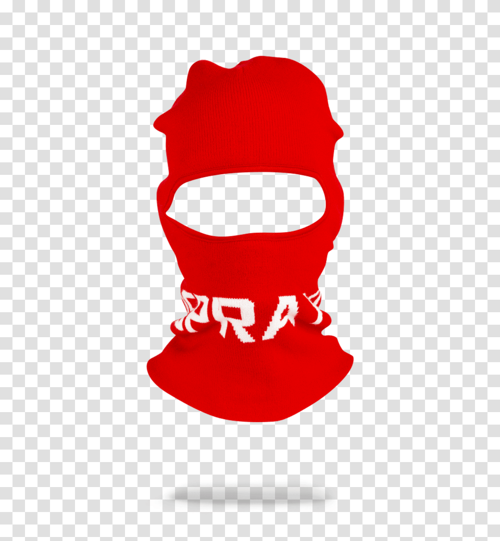Red Sprayground Logo Ski Mask, Apparel, Hood, Hat Transparent Png
