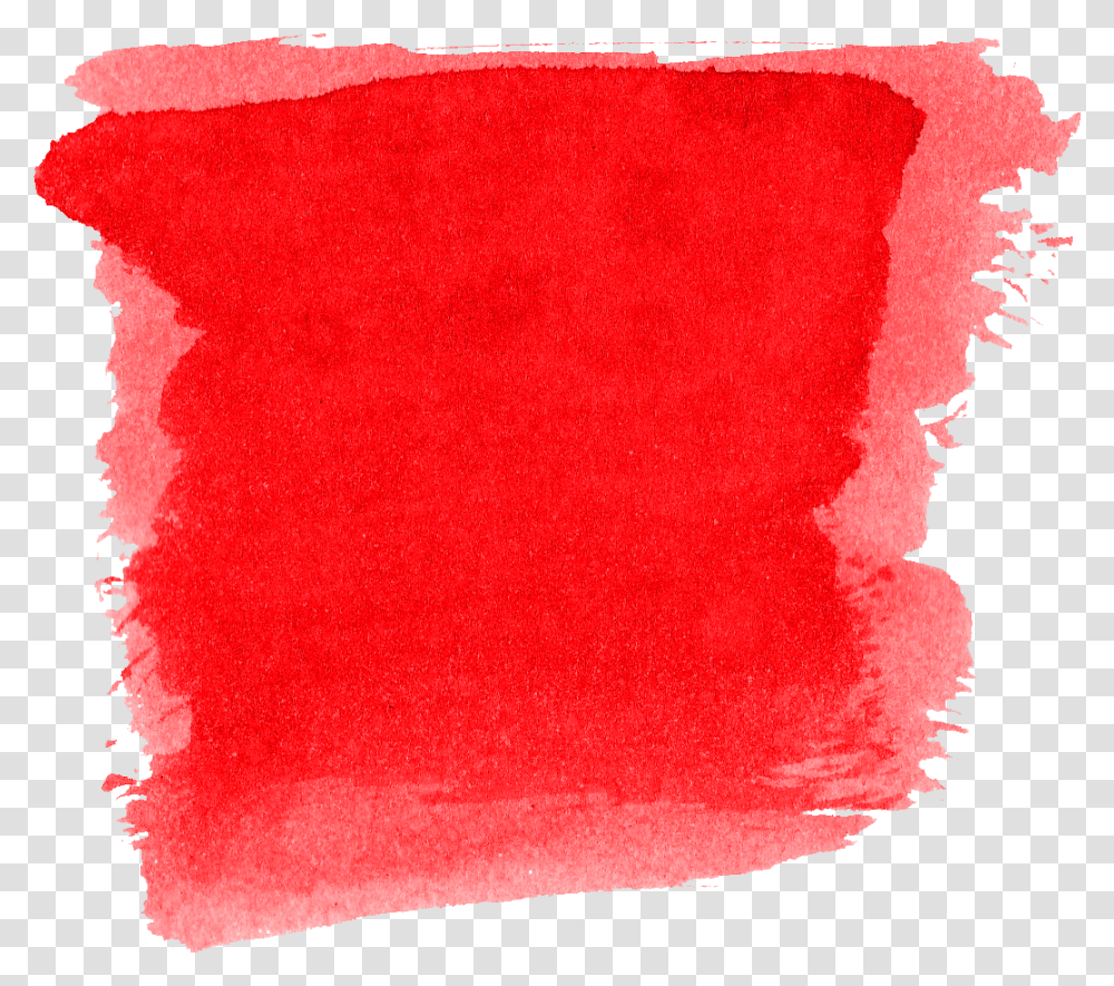 Red Square Brush Stroke, Pillow, Cushion, Rug Transparent Png