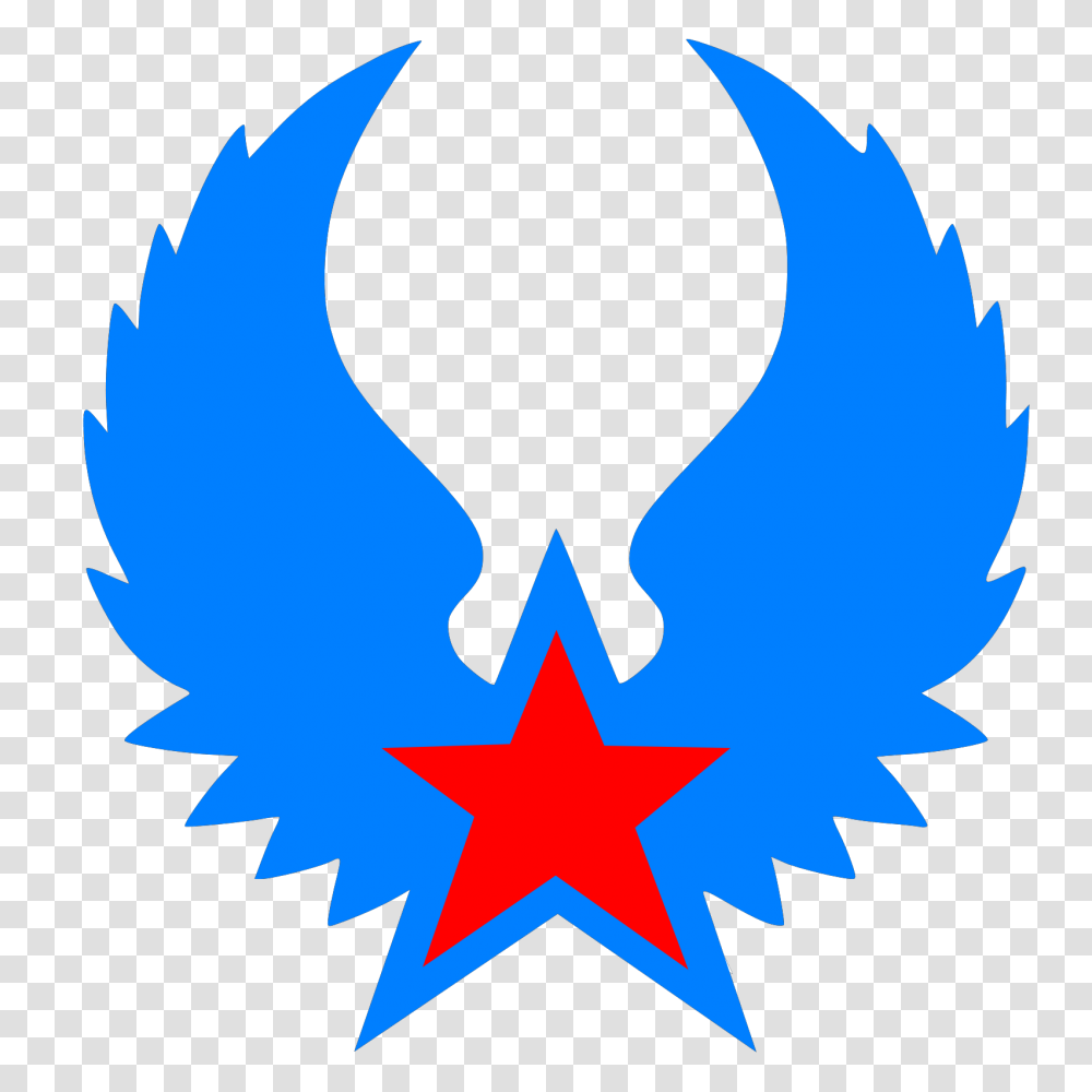 Red Star Blue Wings Clip Art Vector Clip Art Rockstar Dude, Symbol, Star Symbol, Poster, Advertisement Transparent Png