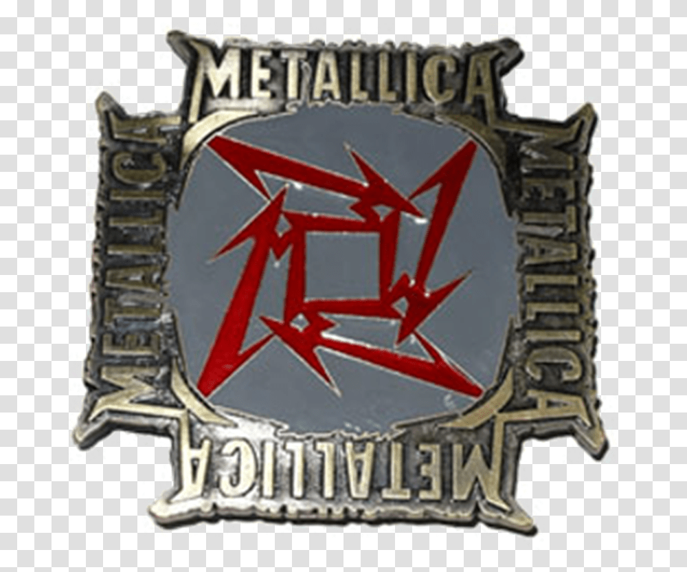Red Star Names Buckle By Metallica Metallica Ninja Star, Logo, Symbol, Trademark, Badge Transparent Png