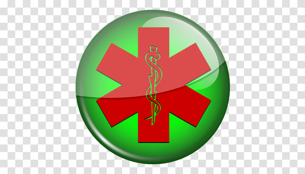 Red Star Of Life Green Button Clipart Image, First Aid, Logo, Trademark Transparent Png