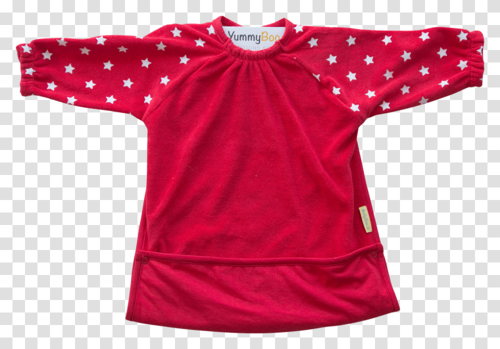 Red Stars Yummyboo Feeding Bib Polka Dot, Clothing, Apparel, Sleeve, Shirt Transparent Png