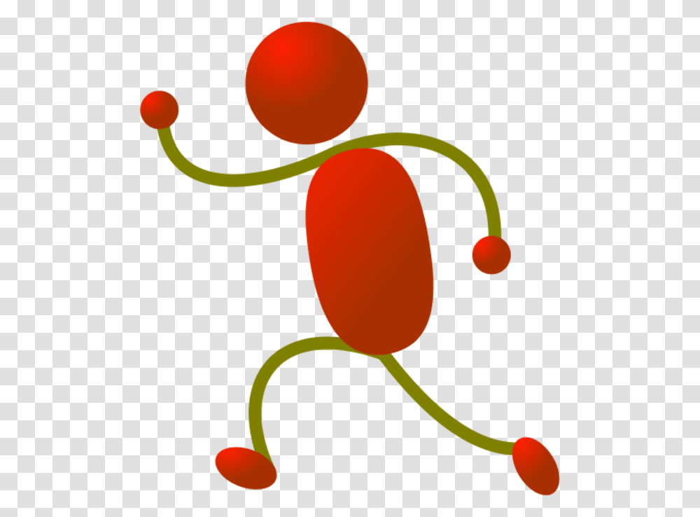 Red Stick Figure Running Clipart Color Stick Man Clipart, Plant, Balloon, Fruit, Food Transparent Png