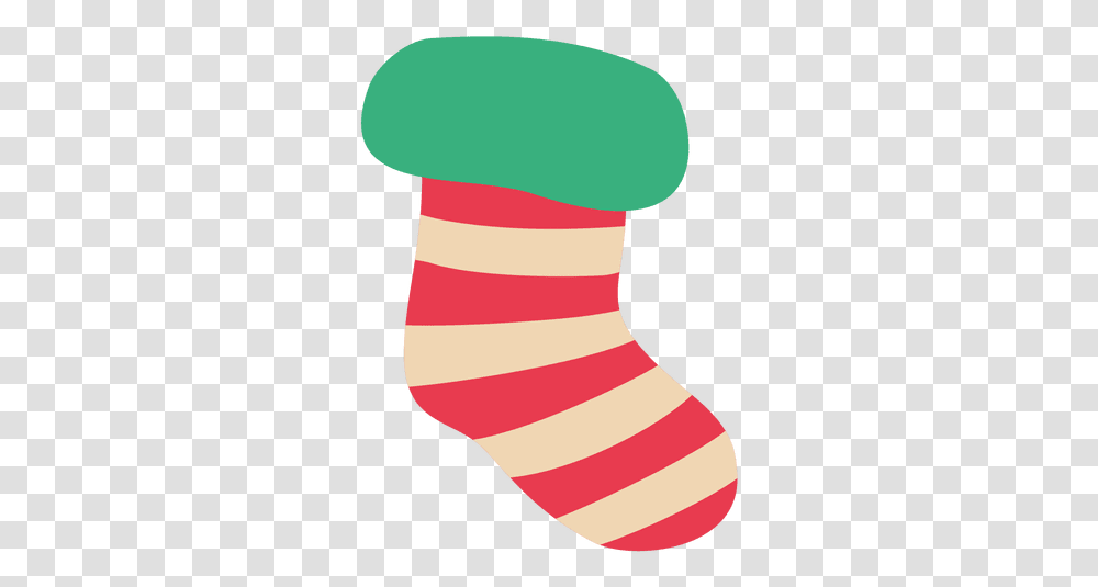 Red Stripy Christmas Sock & Svg Vector File Christmas Sock Vector, Clothing, Apparel, Footwear, Shoe Transparent Png