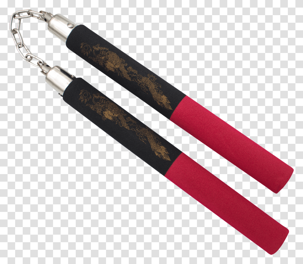 Red Tip Dragon Foam Practice Nunchucks Black And Red Nunchucks, Cutlery Transparent Png