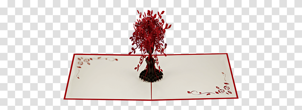 Red Tree 3d Card Illustration, Plant, Flower, Art, Petal Transparent Png