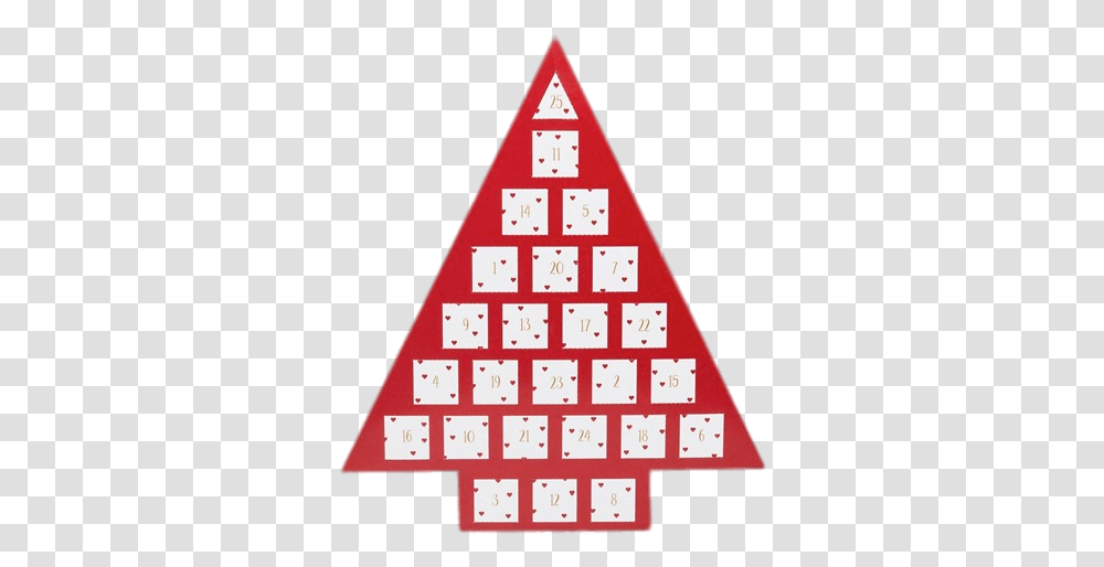 Red Tree Advent Calendar Advent Calendar, Plant, Triangle, Food, Art Transparent Png