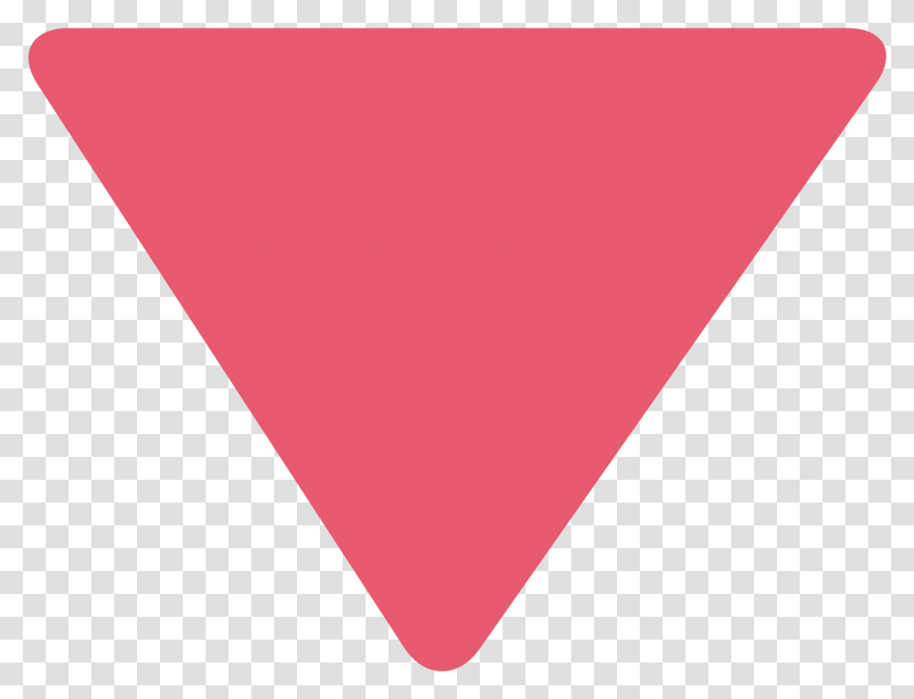 Red Triangle Down Pointing Red Triangle Decrease Triangle Symbol, Plectrum, Heart Transparent Png