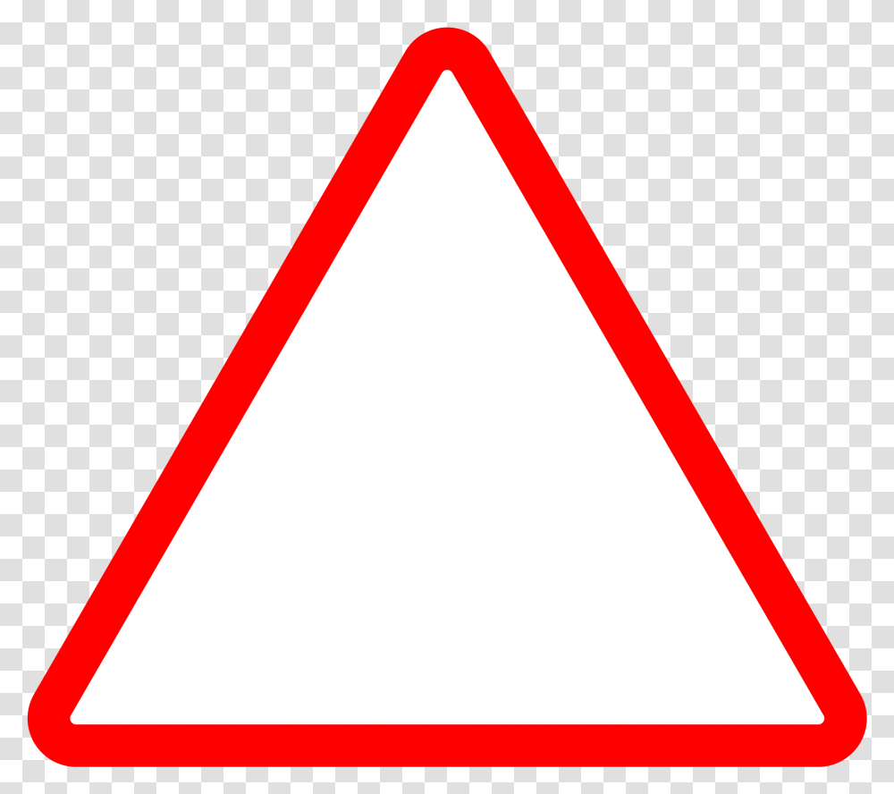 Red Triangle Outline, Sign, Road Sign Transparent Png