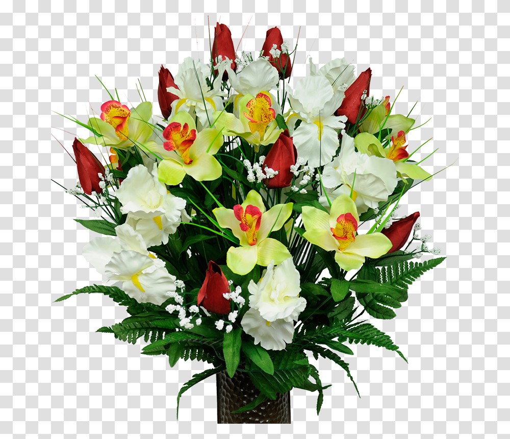 Red Tulip Amp White Iris Mix Flower Bouquet, Plant, Blossom Transparent Png