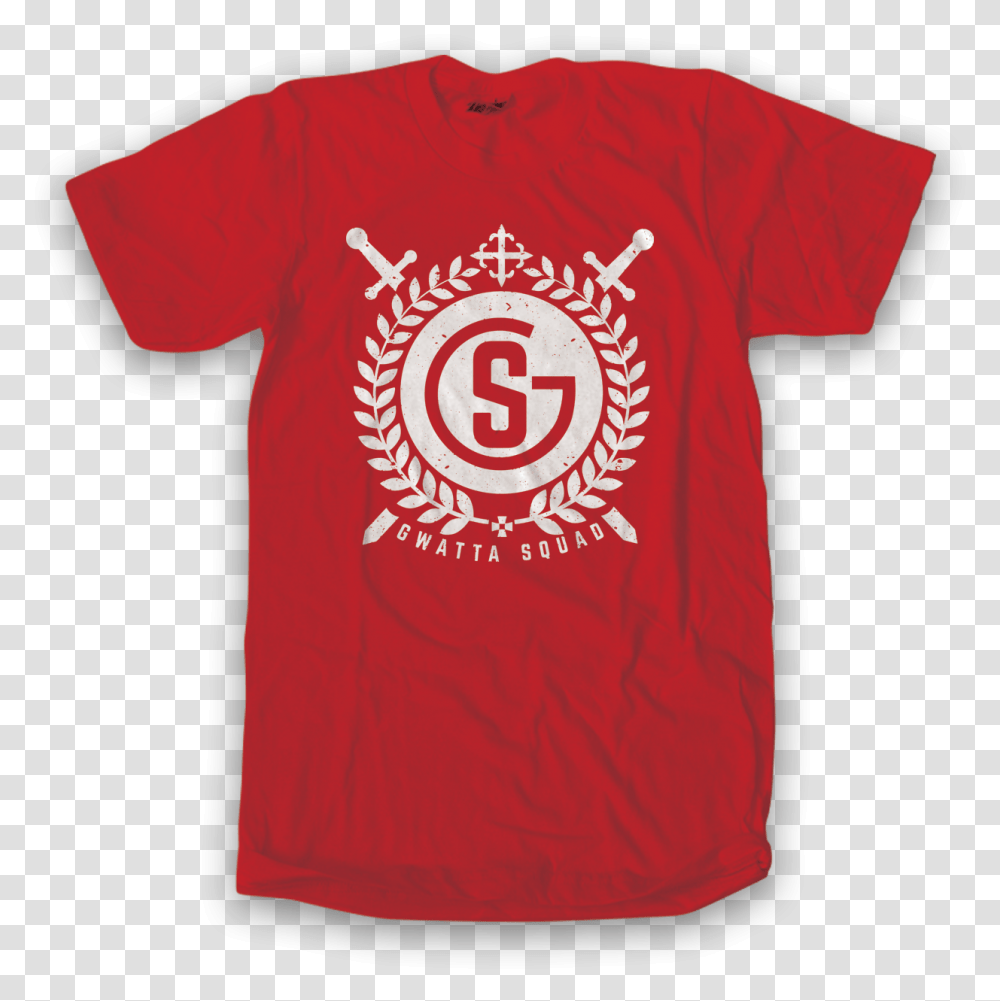 Red & White Warrior Logo Tee - Gwatta Warriors, Clothing, Apparel, T-Shirt, Sleeve Transparent Png