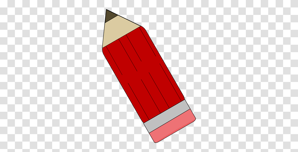 Red Upside Down Pencil Clip Art Transparent Png