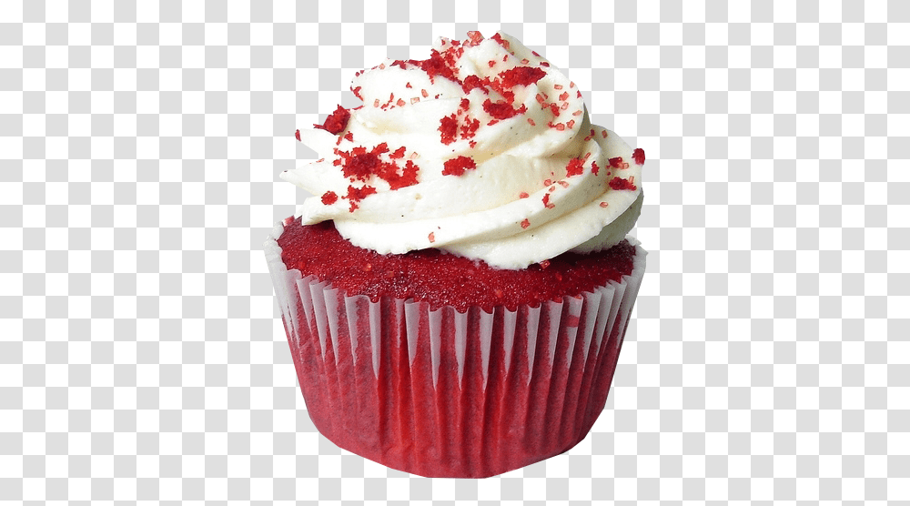 Red Velvet Cake Cupcake Frosting & Icing Muffin Birthday Cupcake Red Velvet, Cream, Dessert, Food, Creme Transparent Png