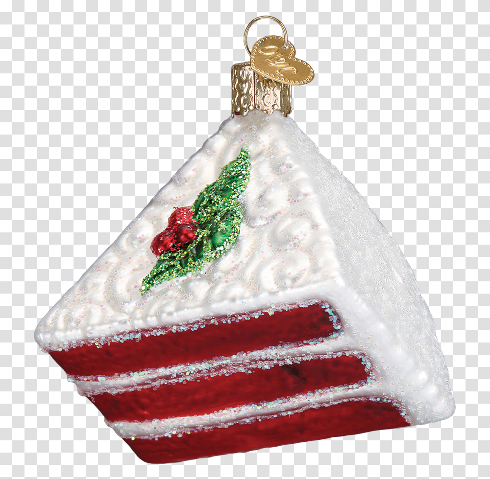Red Velvet Cake Old World Glass Ornament Christmas Day, Wedding Cake, Dessert, Food, Birthday Cake Transparent Png