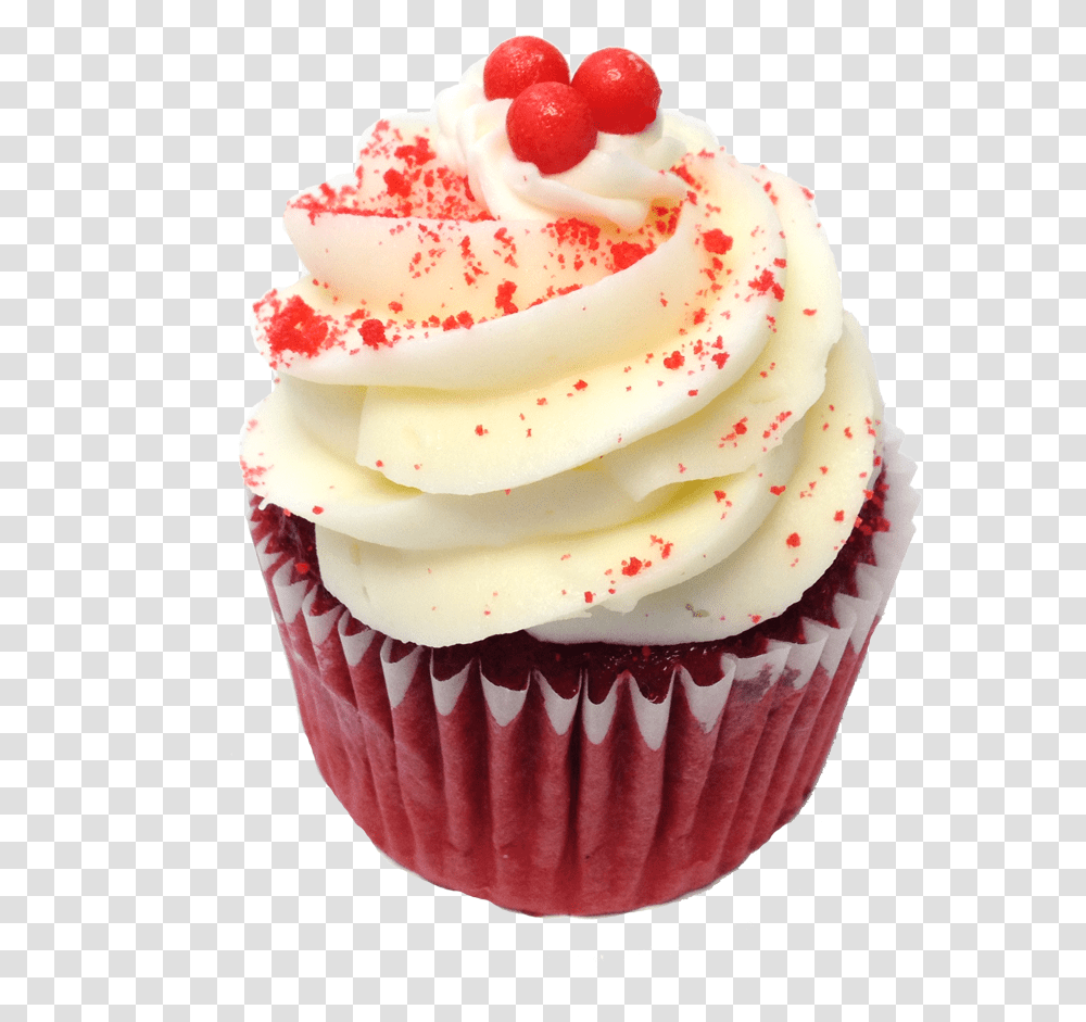 Red Velvet Cupcake, Cream, Dessert, Food, Creme Transparent Png